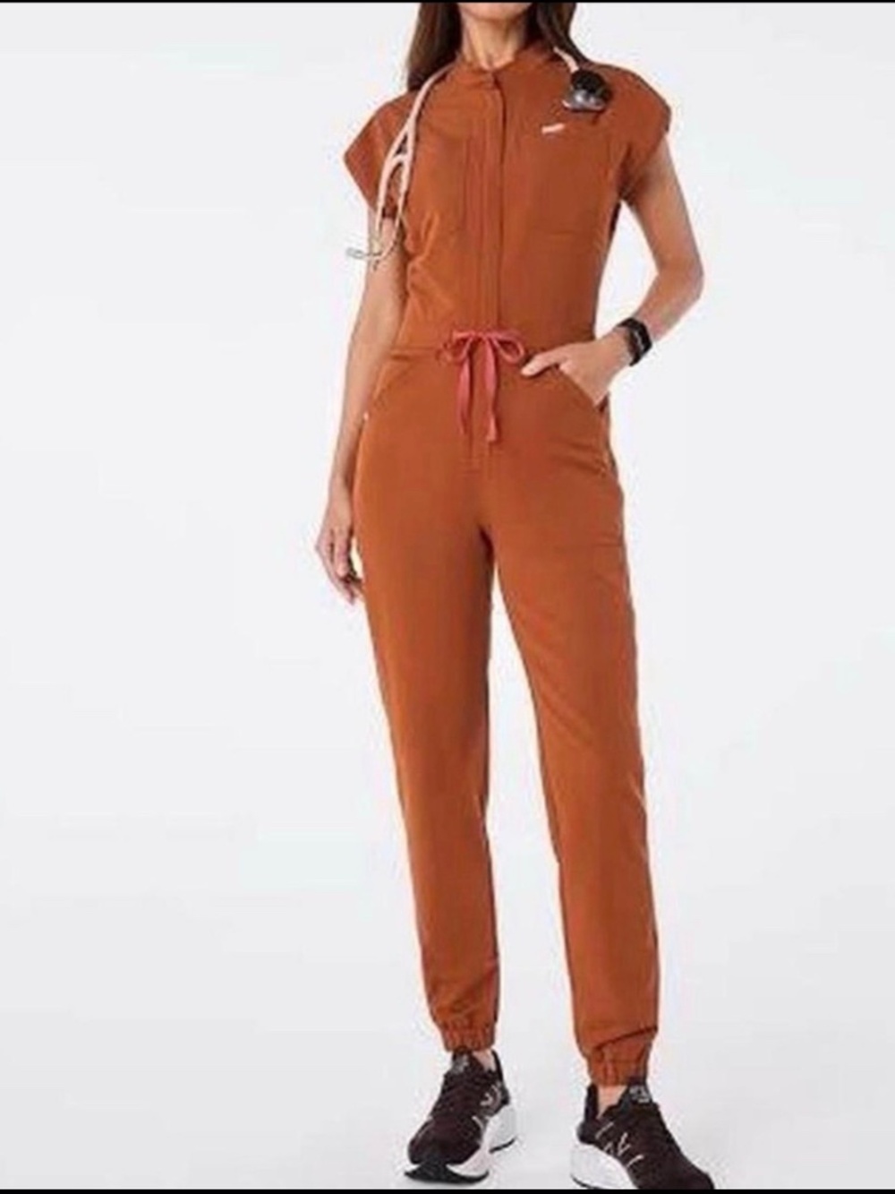 FIGS BURNT ORANGE CAP SLEEVE SCRUBS JUMPSUIT S
